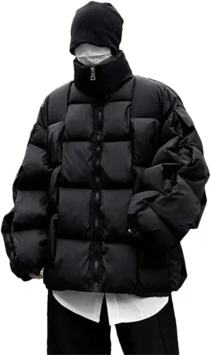Men Thick Jacket Men Parkas Jacket Outwear Coats Solid Stand Collar Windbreaker Cotton Padded Jacket