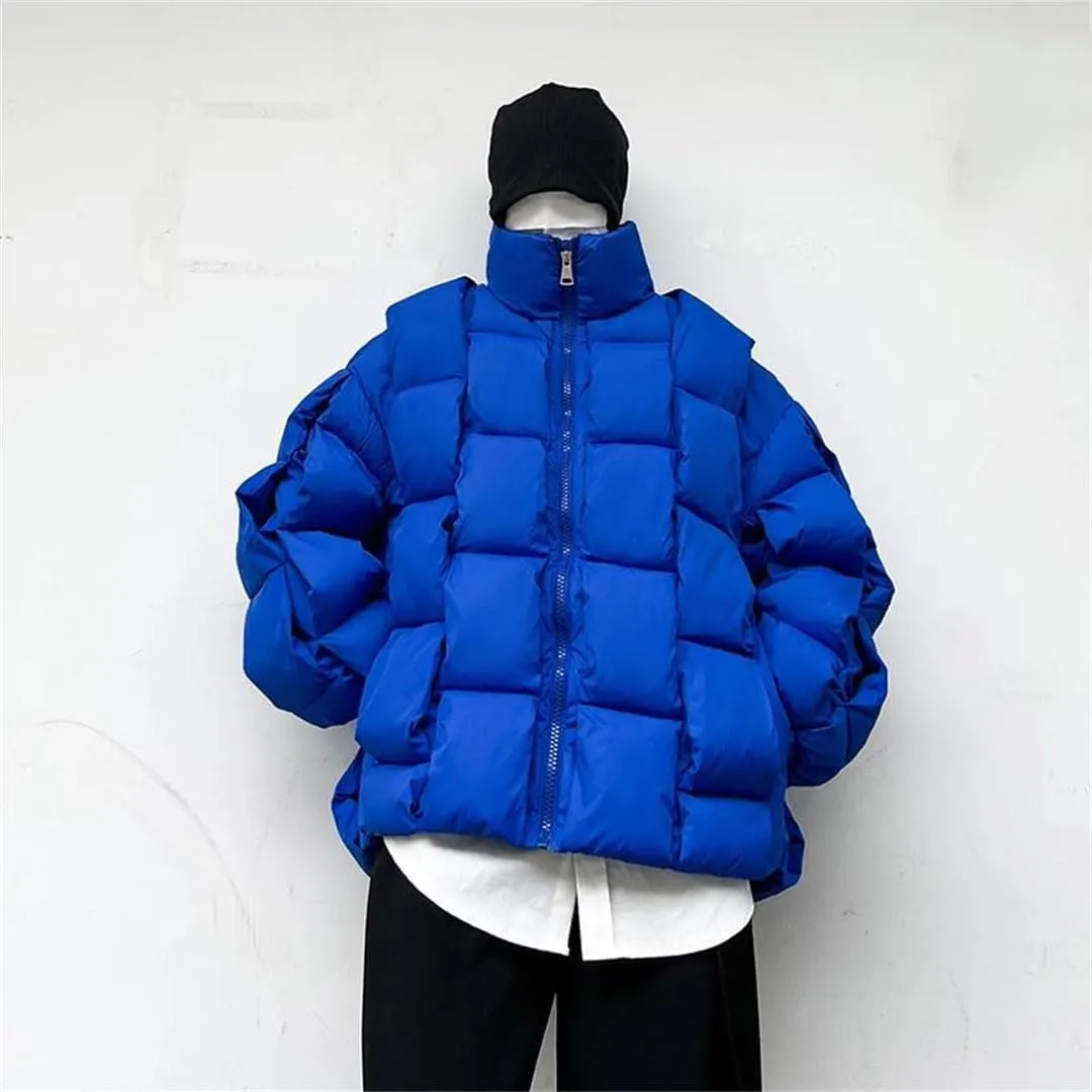 Men Thick Jacket Men Parkas Jacket Outwear Coats Solid Stand Collar Windbreaker Cotton Padded Jacket