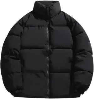 Men Warm Puffer Jackets Cotton Padded Thick Parkas Padded Coat Male Loose Stand Collar Coats Couple Outdoor Coat