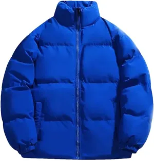 Men Warm Puffer Jackets Cotton Padded Thick Parkas Padded Coat Male Loose Stand Collar Coats Couple Outdoor Coat