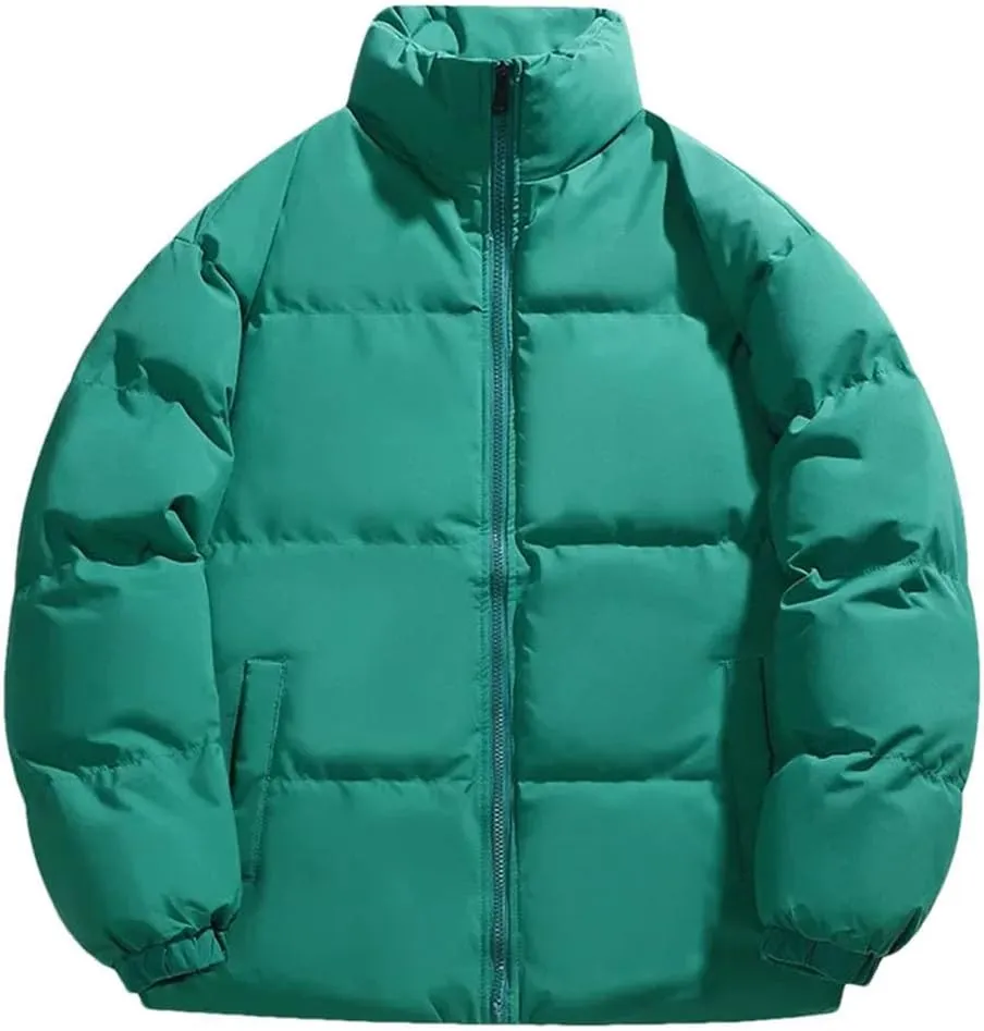 Men Warm Puffer Jackets Cotton Padded Thick Parkas Padded Coat Male Loose Stand Collar Coats Couple Outdoor Coat