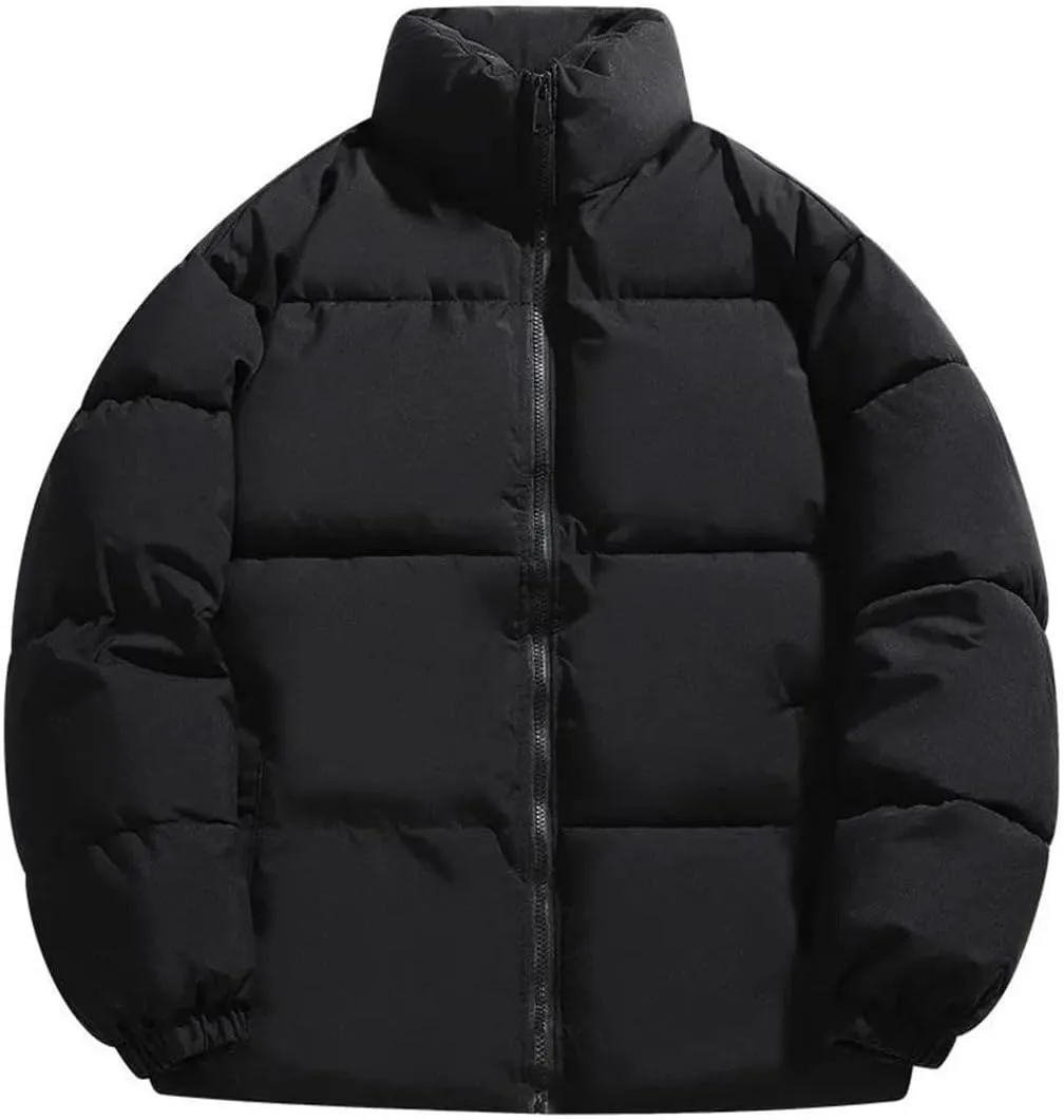 Men Warm Puffer Jackets Cotton Padded Thick Parkas Padded Coat Male Loose Stand Collar Coats Couple Outdoor Coat