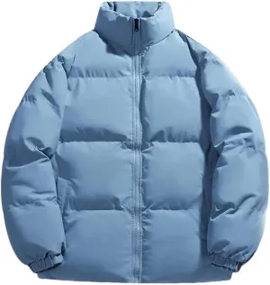 Men Warm Puffer Jackets Cotton Padded Thick Parkas Padded Coat Male Loose Stand Collar Coats Couple Outdoor Coat