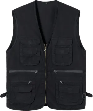 Men's Fishing Vest with Multi-Pocket Sleeveless Jacket Hunting Vest Safari Travel Outdoor Casual Vest Gilet