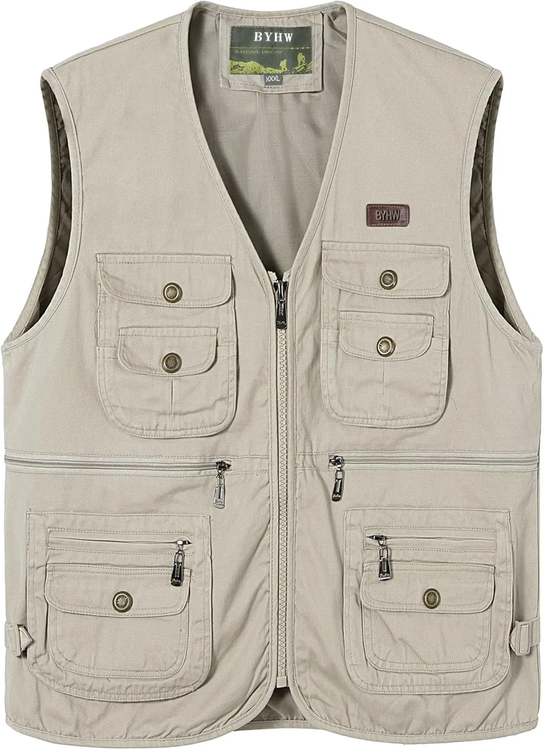 Men's Fishing Vest with Multi-Pocket Sleeveless Jacket Hunting Vest Safari Travel Outdoor Casual Vest Gilet