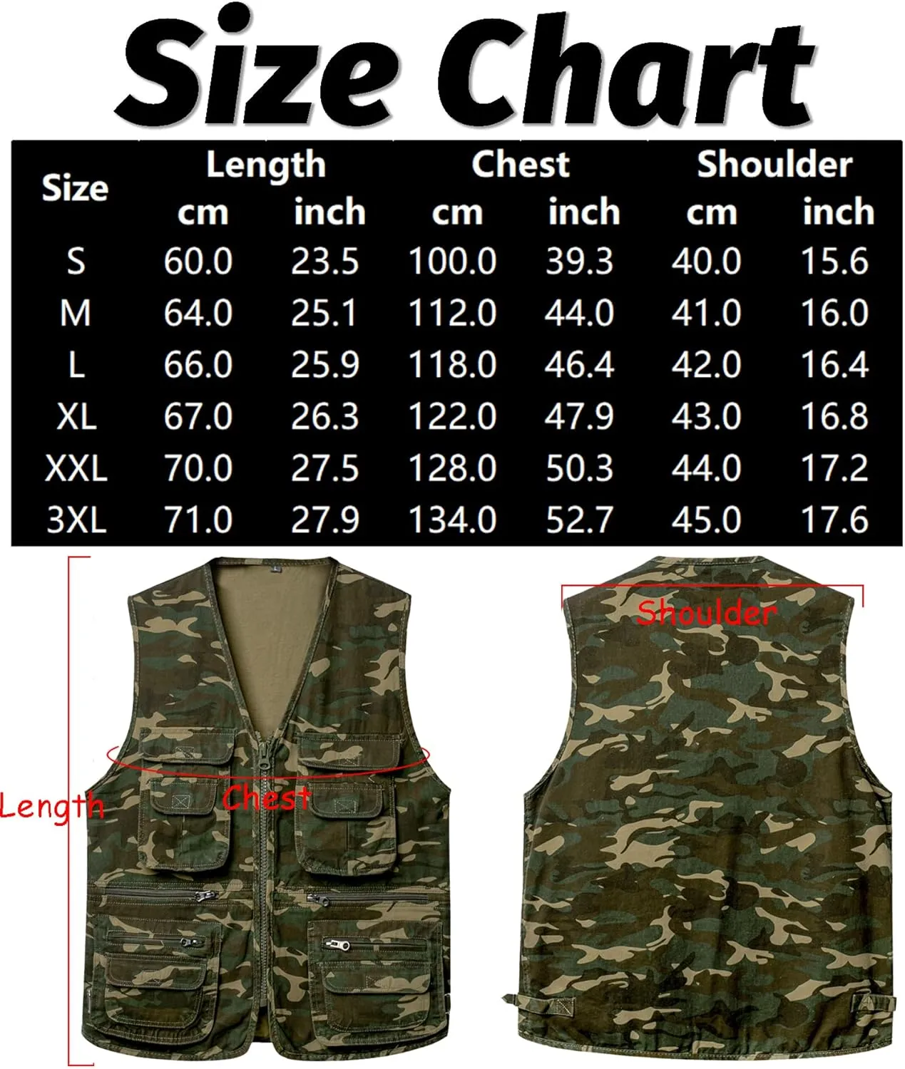 Men's Fishing Vest with Multi-Pocket Sleeveless Jacket Hunting Vest Safari Travel Outdoor Casual Vest Gilet