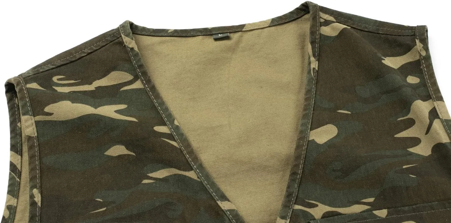 Men's Fishing Vest with Multi-Pocket Sleeveless Jacket Hunting Vest Safari Travel Outdoor Casual Vest Gilet