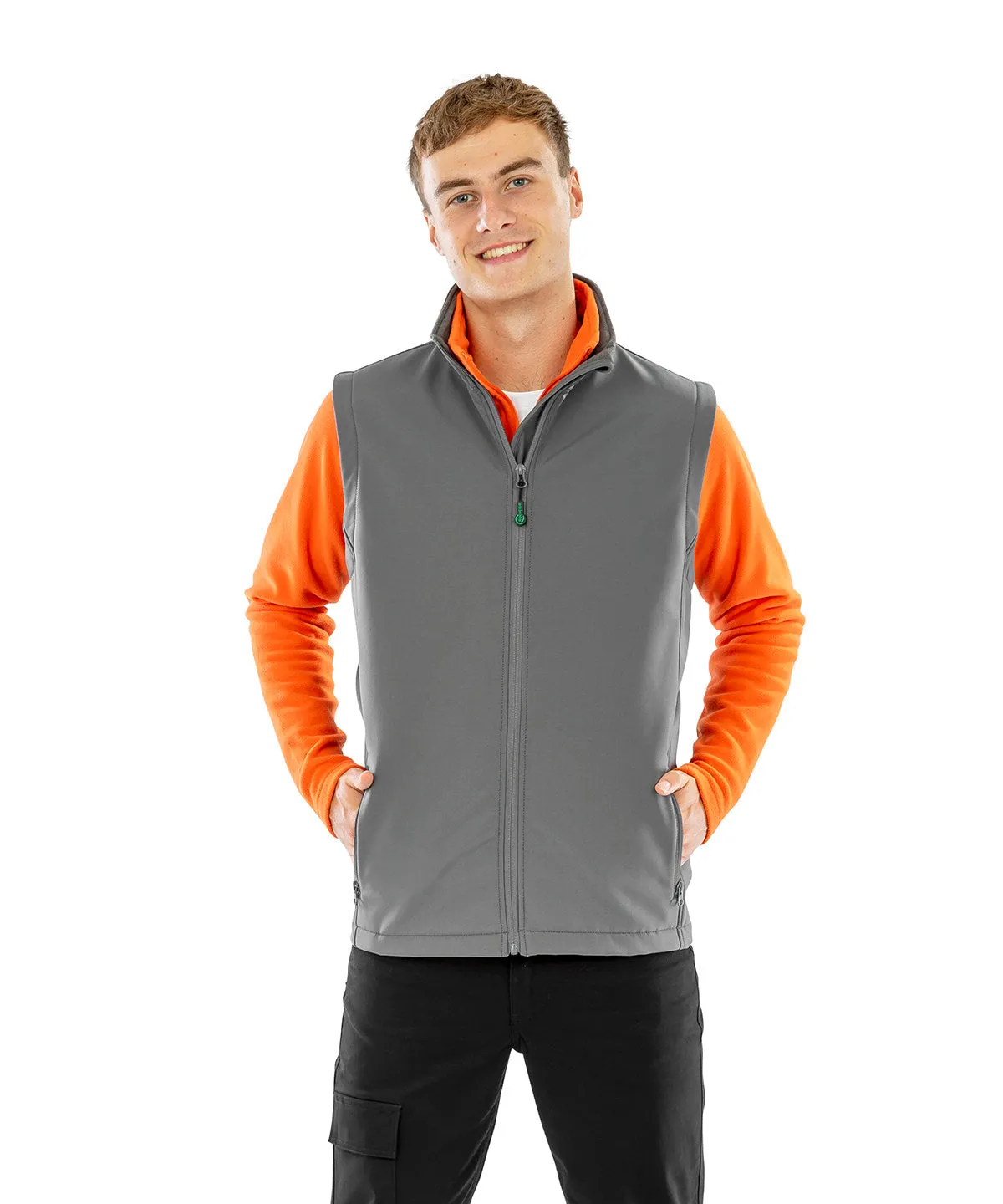 Mens recycled 2-layer printable softshell bodywarmer | Navy