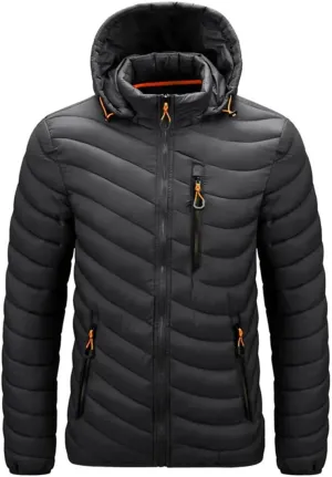 Mens Winter Warm Jacket Coat Cotton Padded Puffer Parkas Windproof Outdoor Jackets