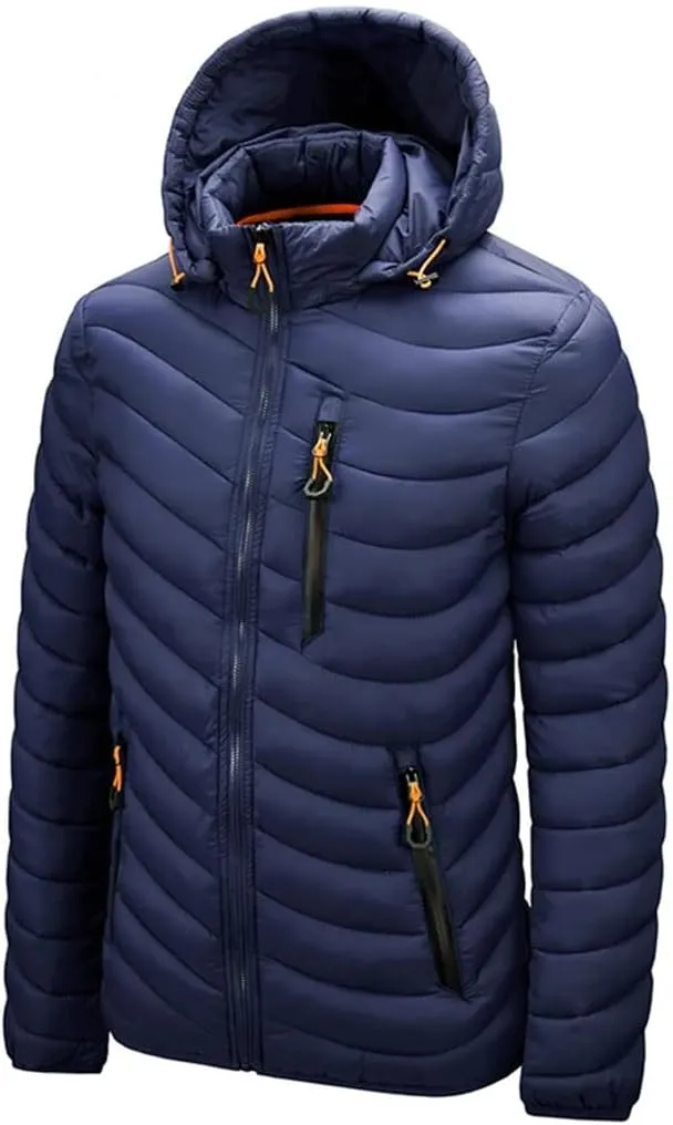 Mens Winter Warm Jacket Coat Cotton Padded Puffer Parkas Windproof Outdoor Jackets