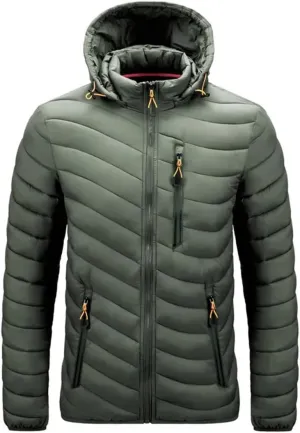 Mens Winter Warm Jacket Coat Cotton Padded Puffer Parkas Windproof Outdoor Jackets