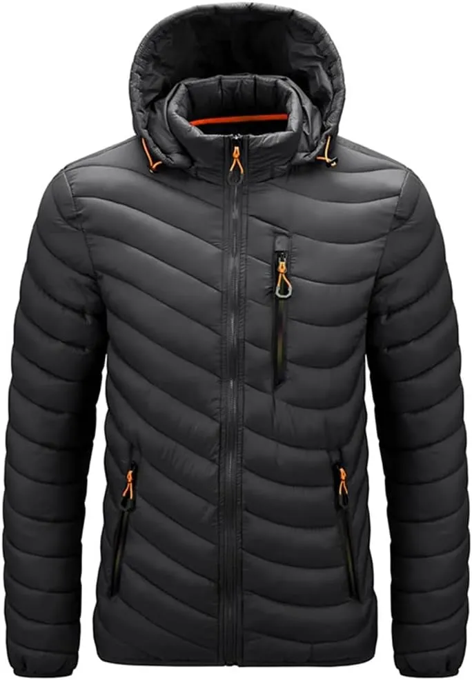 Mens Winter Warm Jacket Coat Cotton Padded Puffer Parkas Windproof Outdoor Jackets