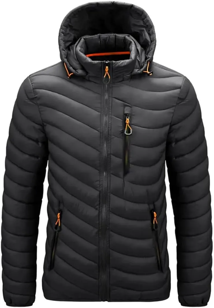 Mens Winter Warm Jacket Coat Cotton Padded Puffer Parkas Windproof Outdoor Jackets
