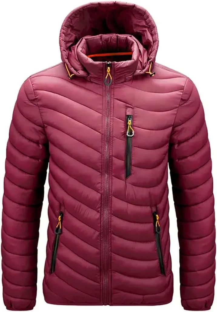 Mens Winter Warm Jacket Coat Cotton Padded Puffer Parkas Windproof Outdoor Jackets