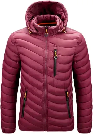 Mens Winter Warm Jacket Coat Cotton Padded Puffer Parkas Windproof Outdoor Jackets