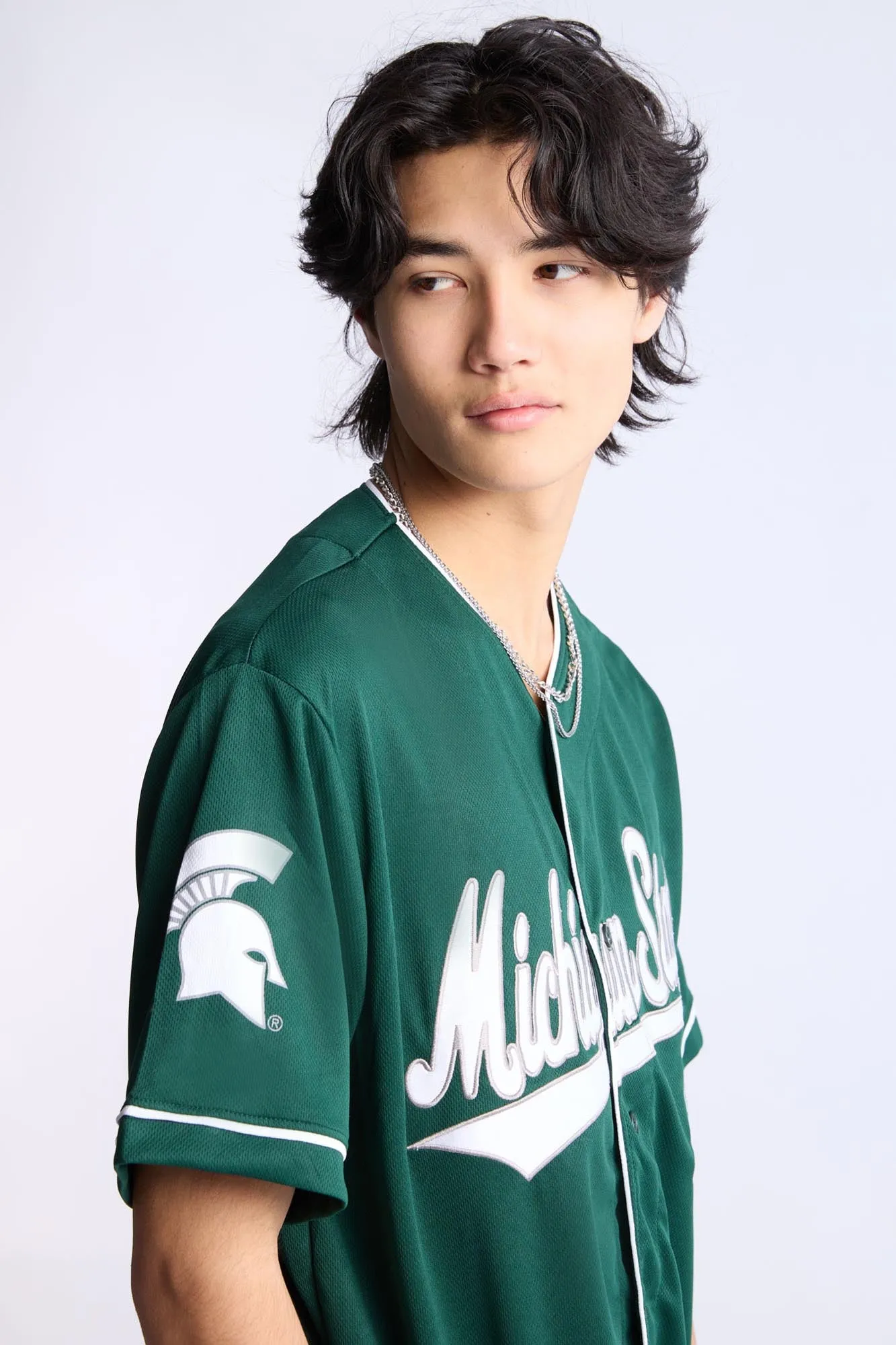 Michigan State Button-Up Baseball Jersey