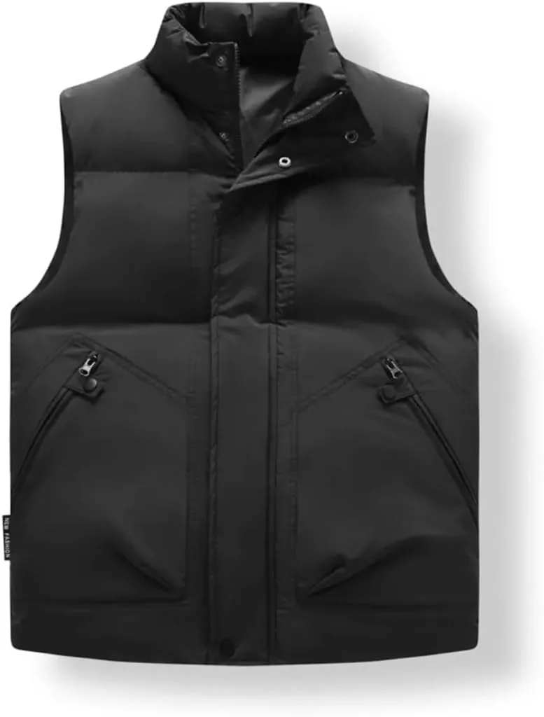 Purple Vest Jacket Men Solid Color Autumn Winter Cotton Padded Jackets Sleeveless Men Thicken Warm Vests Coats