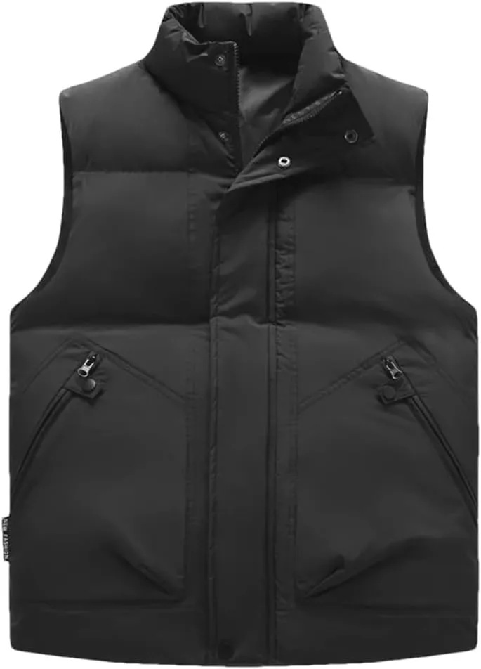 Purple Vest Jacket Men Solid Color Autumn Winter Cotton Padded Jackets Sleeveless Men Thicken Warm Vests Coats