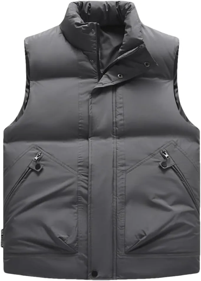 Purple Vest Jacket Men Solid Color Autumn Winter Cotton Padded Jackets Sleeveless Men Thicken Warm Vests Coats