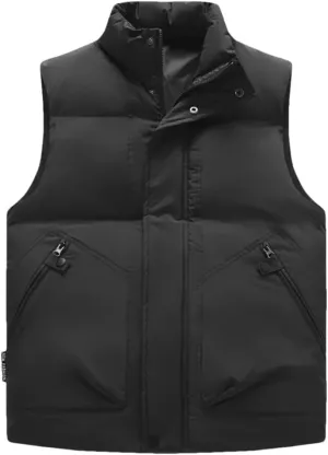 Purple Vest Jacket Men Solid Color Autumn Winter Cotton Padded Jackets Sleeveless Men Thicken Warm Vests Coats