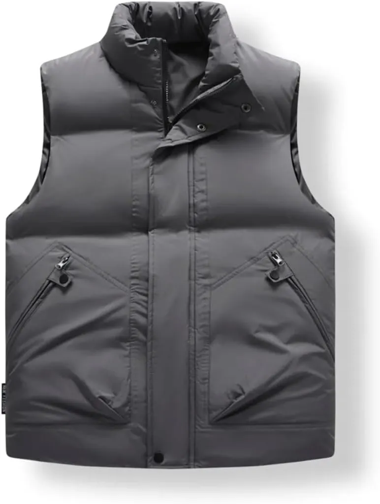Purple Vest Jacket Men Solid Color Autumn Winter Cotton Padded Jackets Sleeveless Men Thicken Warm Vests Coats