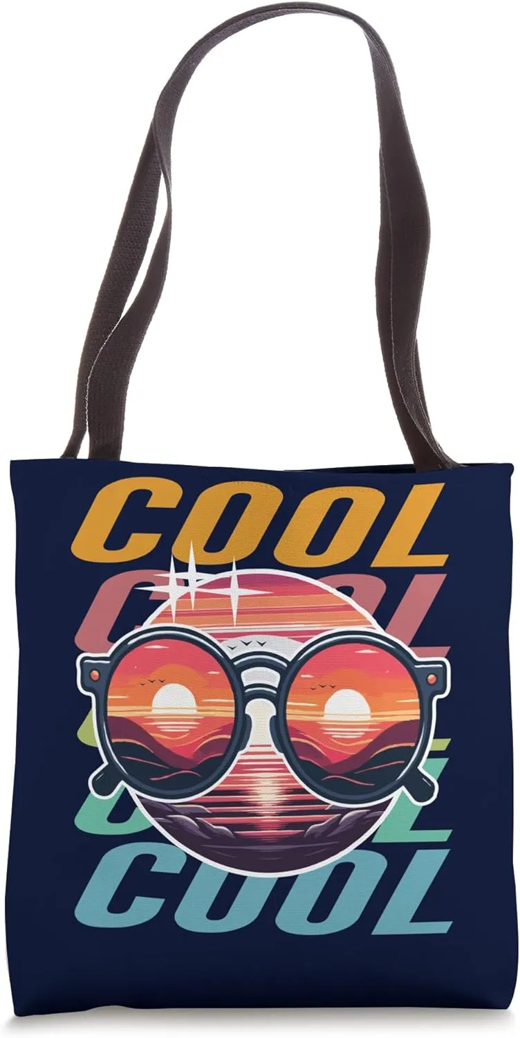 Retro Sunset  Cool and Stylish Vintage Vibes Tote Bag