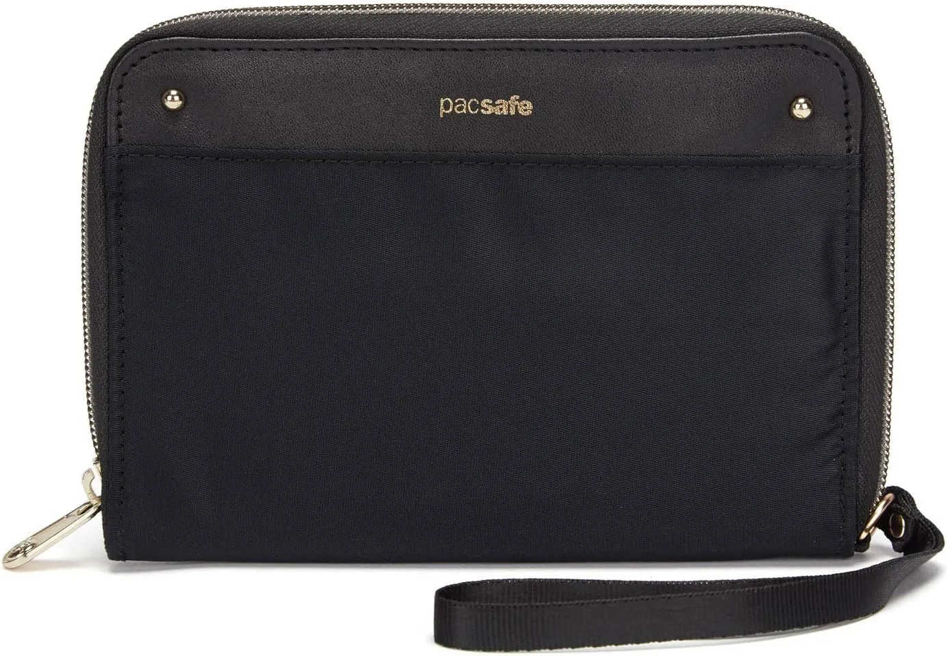 RFIDsafe RFID Blocking Compact Travel Organizer with Wristlet Black