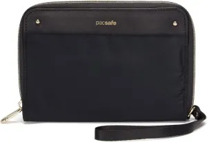 RFIDsafe RFID Blocking Compact Travel Organizer with Wristlet Black