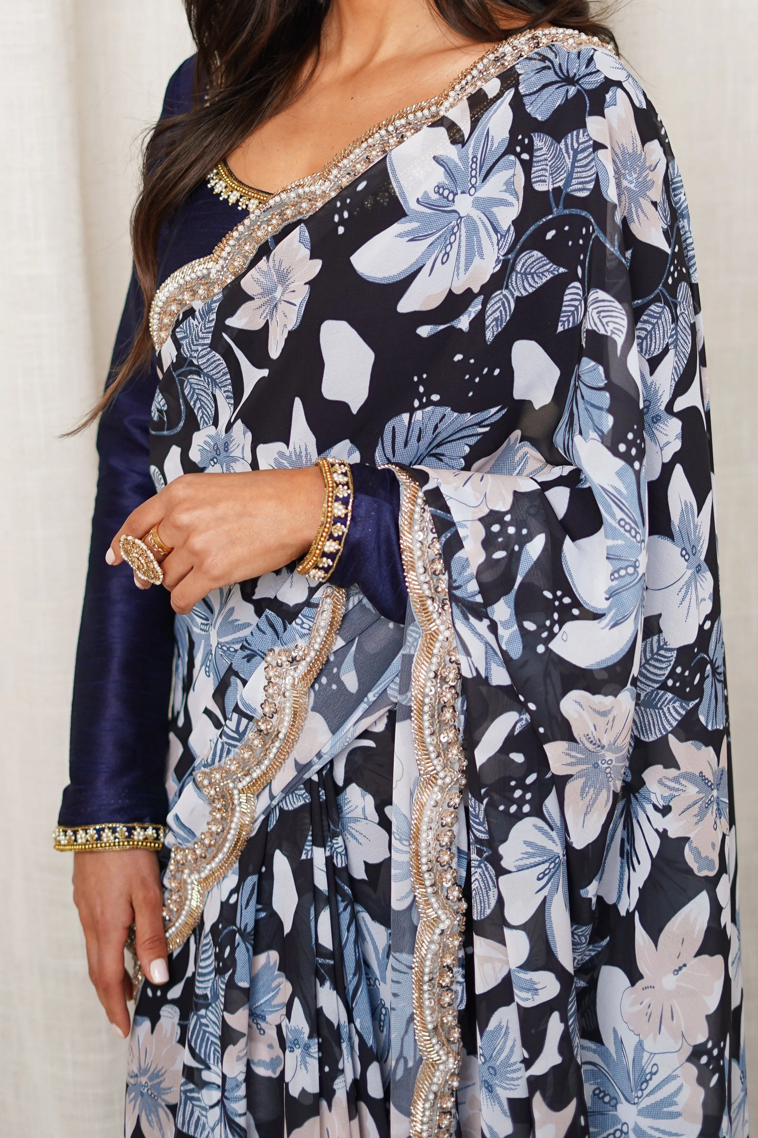 Sea Meadow Easy-Drape Saree