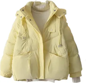 short Down Cotton Jacket Female Hooded Parkas Thick Warm Padded Coat Loose Women's Snowsuit Winter Outwear