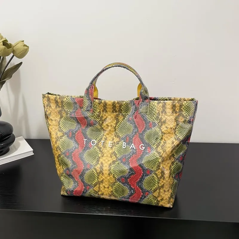 Snake Print PU Handbag - Stylish Hobo Purse for Women
