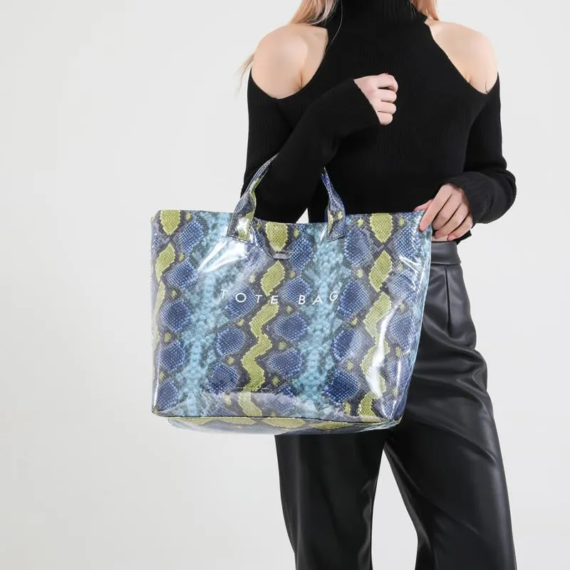 Snake Print PU Handbag - Stylish Hobo Purse for Women