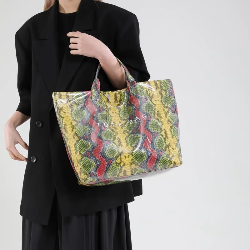 Snake Print PU Handbag - Stylish Hobo Purse for Women