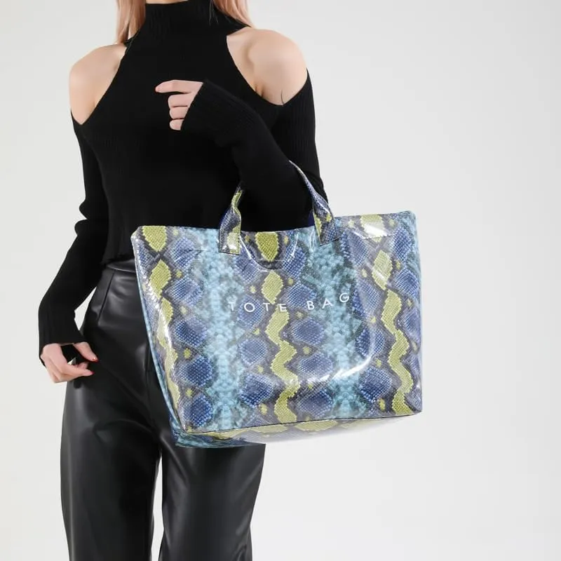 Snake Print PU Handbag - Stylish Hobo Purse for Women