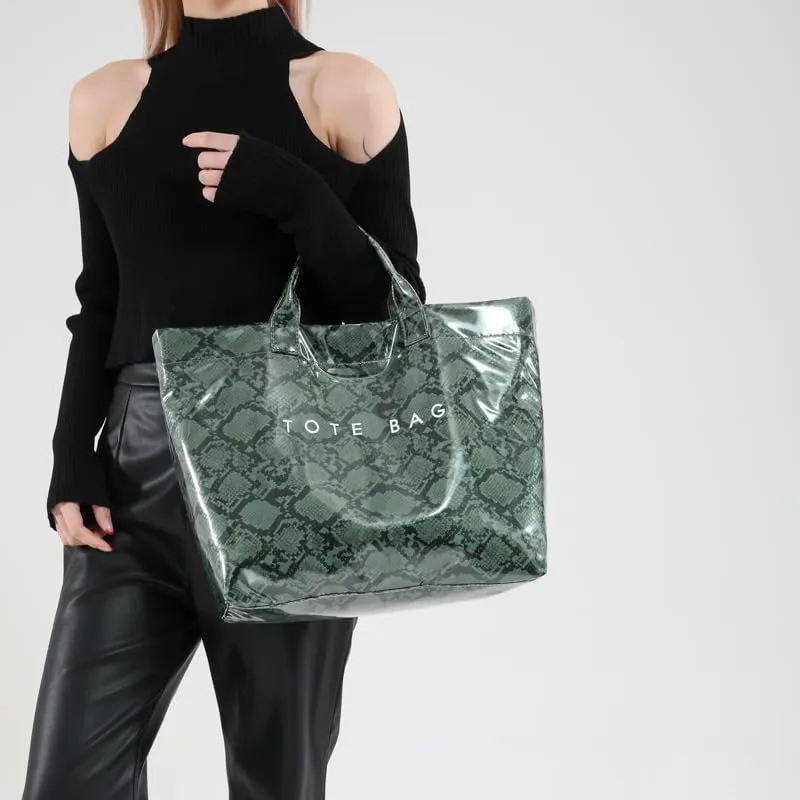 Snake Print PU Handbag - Stylish Hobo Purse for Women