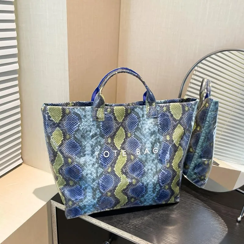 Snake Print PU Handbag - Stylish Hobo Purse for Women