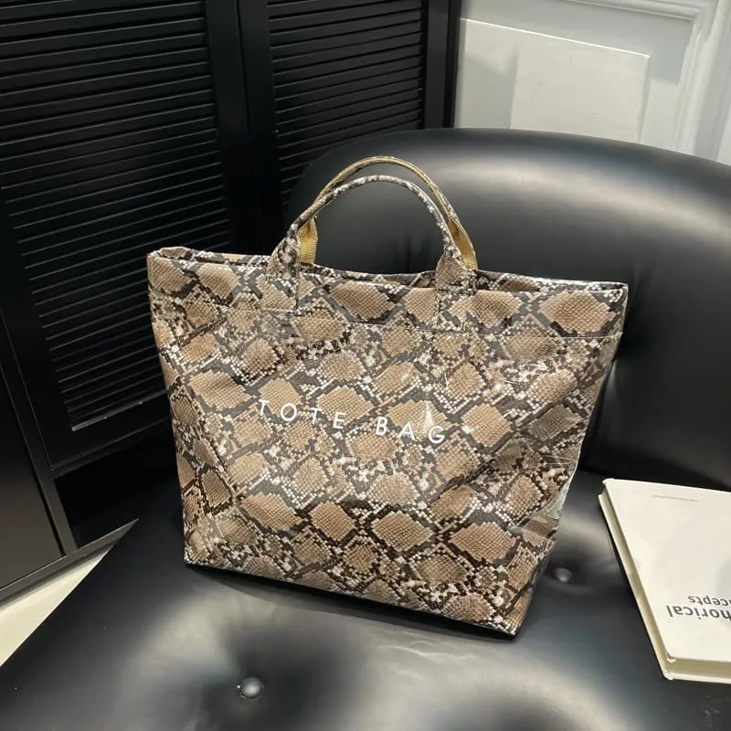 Snake Print PU Handbag - Stylish Hobo Purse for Women