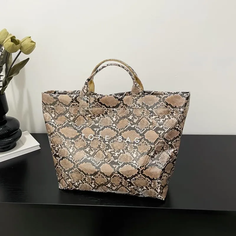 Snake Print PU Handbag - Stylish Hobo Purse for Women