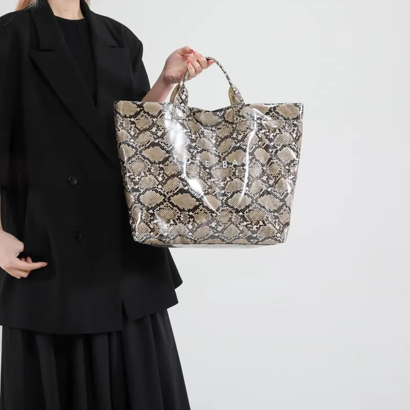 Snake Print PU Handbag - Stylish Hobo Purse for Women