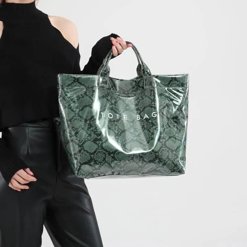 Snake Print PU Handbag - Stylish Hobo Purse for Women