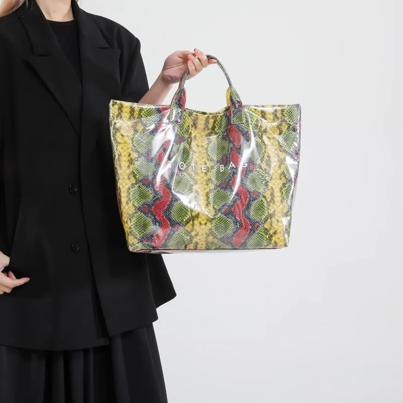 Snake Print PU Handbag - Stylish Hobo Purse for Women
