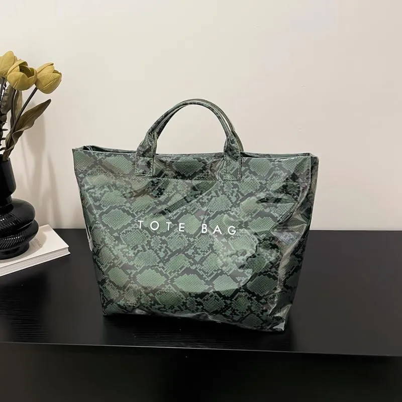 Snake Print PU Handbag - Stylish Hobo Purse for Women