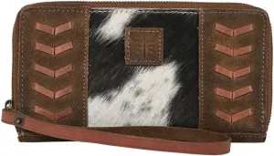 STS Ranchwear Women's Cowhide Saddle Tramp Bentley Compact Durable Leather Casual Wallet with Removable Wrist Strap, Brown Suede, One Size