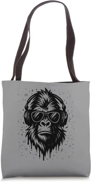 Stylish Monkey DJ Holiday Music Gorilla Headphones Sunglasse Tote Bag