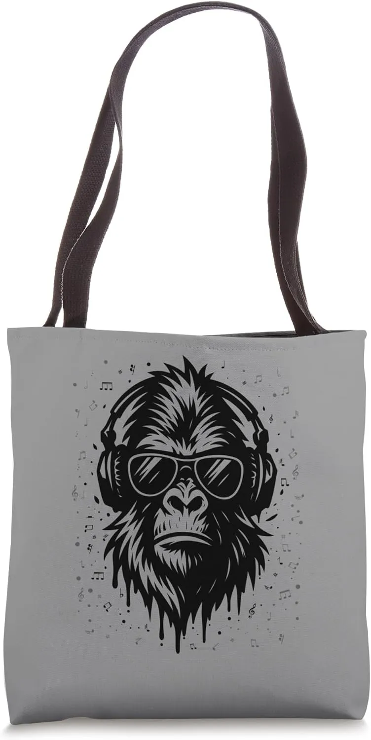 Stylish Monkey DJ Holiday Music Gorilla Headphones Sunglasse Tote Bag