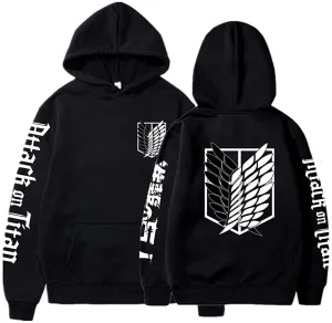 Unisex Anime Attack on Titan Ackerman Levi Printed Cotton Cozy Hoodies Hooded Sweatshirts Pullovers Tops