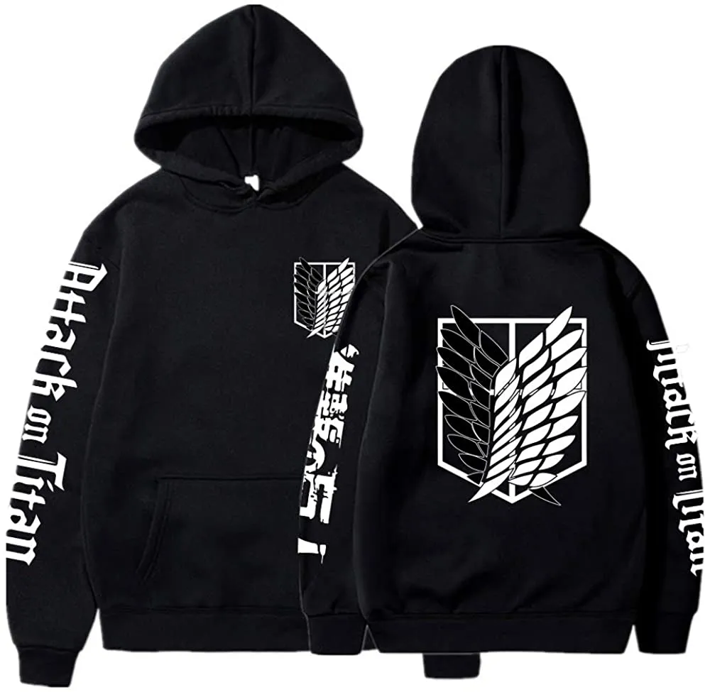 Unisex Anime Attack on Titan Ackerman Levi Printed Cotton Cozy Hoodies Hooded Sweatshirts Pullovers Tops