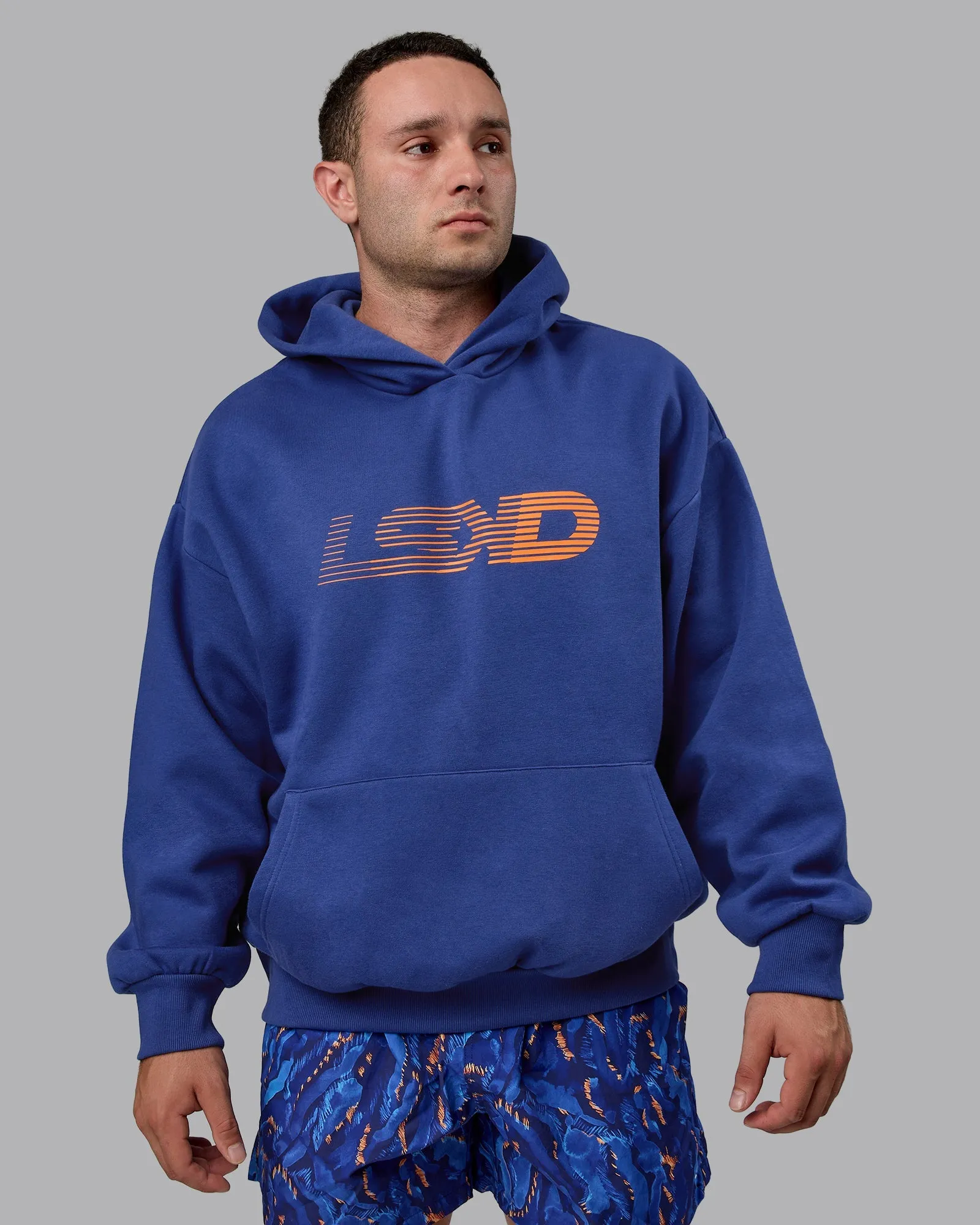 Unisex Motion Hoodie Oversize - Galactic Cobalt-Vibrant Orange