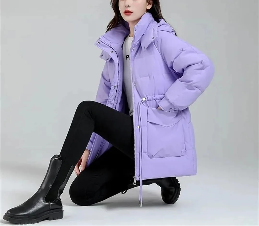 Winter Jacket For Womens Korean Hooded Down Cotton Coat Casual Warm Parkas Loose Cotton-Padded Outwear