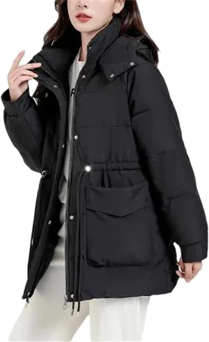 Winter Jacket For Womens Korean Hooded Down Cotton Coat Casual Warm Parkas Loose Cotton-Padded Outwear